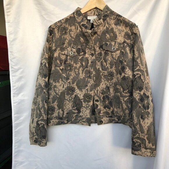 Charter Club  Petites floral tan jean-ish jacket - Picture 12 of 12